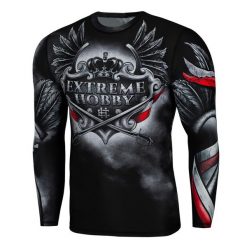 Koszulka sportowa męska Rashguard do MMA EXTREME HOBBY HUSSAR. Czarne bielizna termoaktywna męska EXTREME HOBBY, l, bez wzorów, z bawełny, bez ramiączek, do biegania. Za 209.00 zł.