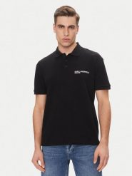 Karl Lagerfeld Jeans Polo A2M17094 Czarny Regular Fit. Czarne koszulki polo męskie Karl Lagerfeld Jeans, l, bez wzorów, z bawełny, bez kołnierzyka, bez ramiączek. Za 189.99 zł.