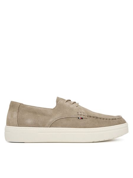 Tommy Hilfiger Półbuty Casual Suede Stitch Toe Hybrid FM0FM05707 Beżowy. Brązowe codzienne półbuty męskie Tommy Hilfiger, bez wzorów, ze skóry, casualowe, bez obcasa, bez zapięcia. Za 529.99 zł.
