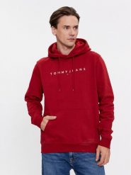 Tommy Jeans Bluza Linear Logo DM0DM17985 Czerwony Regular Fit. Czerwone bluzy nierozpinane męskie Tommy Jeans, l, bez wzorów, z bawełny, bez ramiączek, bez kaptura. Za 609.99 zł.