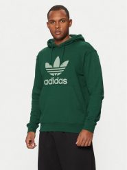 Adidas Bluza adicolor Classic Trefoil JN7011 Zielony Regular Fit. Zielone bluzy nierozpinane męskie ADIDAS, m, bez wzorów, z bawełny, bez ramiączek, bez kaptura. Za 269.99 zł.