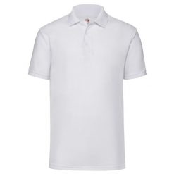 Męska Zwykła Koszulka Polo. Białe koszulki polo męskie Fruit of the Loom, l, bez wzorów, bez kołnierzyka, bez ramiączek. Za 53.99 zł.