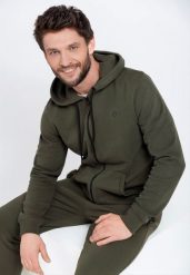 Bluza z kapturem B-VITAR. Brązowe bluzy nierozpinane męskie Volcano, m, bez wzorów, z bawełny, bez ramiączek, z kapturem. Za 179.99 zł.