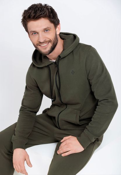 Bluza z kapturem B-VITAR. Brązowe bluzy nierozpinane męskie Volcano, m, bez wzorów, z bawełny, z kapturem. Za 179.99 zł.