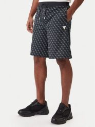 Guess Szorty sportowe Z4YD03 K7122 Czarny Regular Fit. Czarne szorty sportowe męskie Guess, z aplikacjami, z syntetyku, sportowe. Za 289.99 zł.