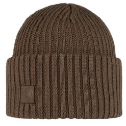 Czapka BUFF Knitted Beanie Rutger. Brązowe czapki męskie Buff, bez wzorów, sportowe. W wyprzedaży za 95.94 zł.