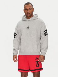 Adidas Bluza Future Icons 3-Stripes JD4847 Szary Regular Fit. Szare bluzy nierozpinane męskie ADIDAS, l, bez wzorów, z bawełny, bez ramiączek, bez kaptura. Za 239.99 zł.