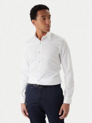 Calvin Klein Koszula LV019EU053 Biały Slim Fit. Białe koszule męskie Calvin Klein, m, bez wzorów, z bawełny, bez kołnierzyka, bez ramiączek. Za 429.99 zł.