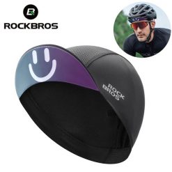 Czapka kolarska Rockbros z daszkiem. Czarne czapki męskie ROCKBROS, bez wzorów, sportowe. Za 49.99 zł.