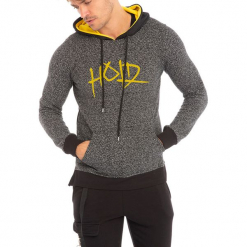 Bluza w kolorze czarnym. Czarne bluzy nierozpinane męskie RNT23, w kratkę. W wyprzedaży za 142.95 zł.
