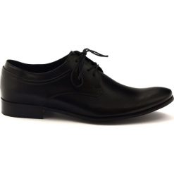 Czarne półbuty wizytowe Badura 7549. Czarne eleganckie półbuty męskie Badura, ze skóry, wizytowe, bez obcasa, bez zapięcia. W wyprzedaży za 279.00 zł.
