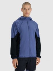 4F Bluza do biegania w terenie Primaloft Active męska - granatowa S. Niebieskie bluzy z kapturem męskie 4f, l, bez wzorów, z materiału, z kapturem. Za 299.99 zł.