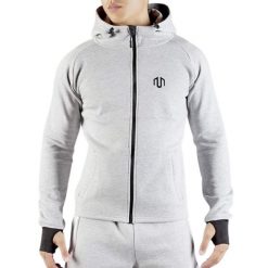 Bluza treningowa męska Morotai NeoTech Full Zip Hoodie. Szare bluzy nierozpinane męskie MOROTAI, m, bez wzorów, z bawełny, sportowe, bez ramiączek, bez kaptura. Za 192.00 zł.