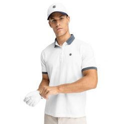 Koszulka polo golf męska Ppique Pinehurst. Białe koszulki polo męskie SIROKO, m, bez wzorów, prążkowane, sportowe, bez kołnierzyka, bez ramiączek. Za 134.00 zł.