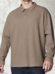 Prążkowany bluza polo - Inny. Bluzy nierozpinane męskie Sinsay, l, bez wzorów, prążkowane, bez ramiączek, bez kaptura. Za 49.99 zł.