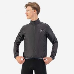 Kurtka rowerowa męska Rogelli Essential. Czarne kurtki treningowe męskie Rogelli, m, bez wzorów, bez kaptura, rowerowe. Za 329.00 zł.