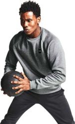 Under Armour Bluza męska Rival Fleece Crew szara r. S (1357096 012). Szare bluzy nierozpinane męskie Under Armour, m, bez wzorów, bez ramiączek, bez kaptura. Za 195.63 zł.