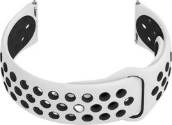 Pasek gumowy do smartwatch U11 - biały/czarny - 20mm. Białe zegarki smartwatch NoName. Za 28.09 zł.