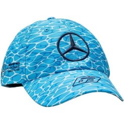 Czapka Mercedes Mapf1 Rp Se Gr, Dla obu płci. Niebieskie czapki męskie bez wzorów, z poliesteru. Za 190.00 zł.