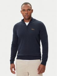 Aeronautica Militare Sweter 252MA1578UL00506 Granatowy Regular Fit. Niebieskie kardigany męskie Aeronautica Militare, l, bez wzorów, z bawełny, bez ramiączek. Za 549.99 zł.