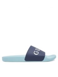 Guess Klapki F5GZ06 BB00F Granatowy. Niebieskie klapki i japonki męskie Guess, z aplikacjami, z tworzywa sztucznego. Za 109.99 zł.