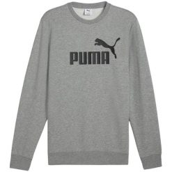 Bluza Męska Logo Dekolt W Szpic Essentials No 1. Szare bluzy nierozpinane męskie Puma, m, bez wzorów, bez ramiączek, bez kaptura. Za 208.99 zł.
