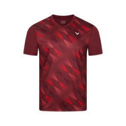 Koszulka sportowa unisex VICTOR T-43102 D. Czerwone t-shirty sportowe męskie Victor, bez wzorów, sportowe, bez ramiączek. Za 119.99 zł.