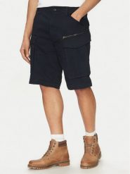 G-Star Raw Szorty materiałowe Rovic Zip D08566-5126 990 Czarny Relaxed Fit. Czarne szorty męskie G-Star Raw, bez wzorów, z bawełny, retro. Za 309.99 zł.