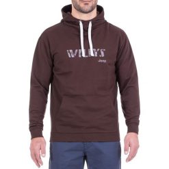 Bluza w kolorze bordowym. Brązowe bluzy z kapturem męskie marki Jeep, m, z kapturem. W wyprzedaży za 119.95 zł.