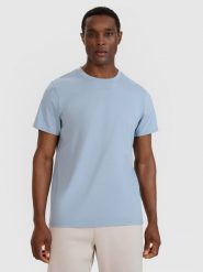 4F T-shirt regular gładki męski - niebieski XXL. Niebieskie t-shirty męskie 4f, m, bez wzorów, z bawełny, bez kołnierzyka, bez ramiączek. Za 49.99 zł.
