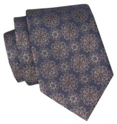Krawat Angelo di Monti - Beżowa Rozeta. Brązowe krawaty i muchy męskie Angelo di Monti, bez wzorów, z tkaniny, eleganckie. Za 45.00 zł.