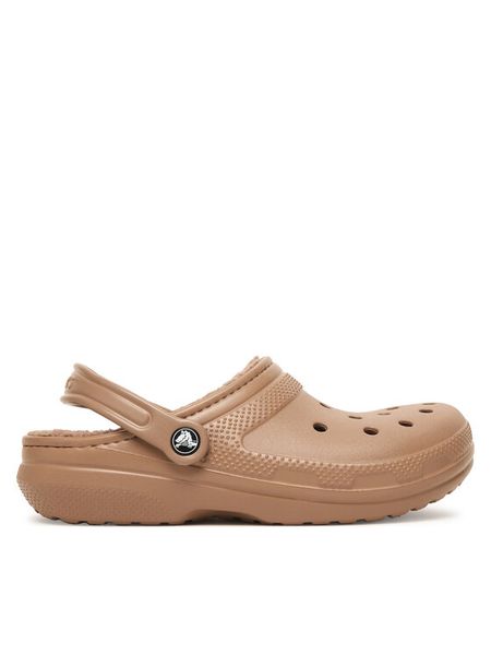 Crocs Klapki Classic Lined Clog 203591 Brązowy. Brązowe klapki i japonki męskie Crocs, bez wzorów, z tworzywa sztucznego. Za 269.99 zł.