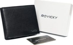 Rovicky Poziomy portfel męski ze schowkiem na suwak, skóra naturalna, RFID Stop Rovicky Nie dotyczy. Portfele męskie ROVICKY, bez wzorów, ze skóry. Za 110.88 zł.