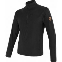 Męska koszulka Baselayer Merino Extreme z długim rękawem i zamkiem błyskawicznym. Czarne koszulki męskie z długim rękawem Sensor, m, bez wzorów, z dzianiny, sportowe, bez kołnierzyka, bez ramiączek. Za 388.95 zł.
