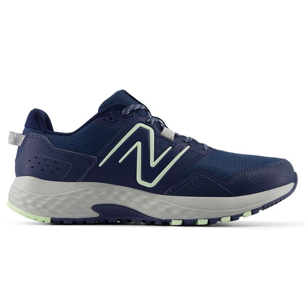 Buty męskie New Balance MT410CN8 – granatowe. Niebieskie buty do biegania męskie New Balance, bez wzorów, z materiału, bez zapięcia, do biegania. Za 249.99 zł.
