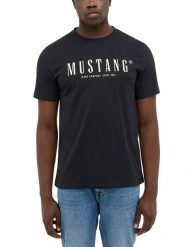 Męski T-Shirt Mustang Style Austin Jet Black 1016853 4188. Czarne t-shirty męskie Mustang, m, bez wzorów, bez kołnierzyka, bez ramiączek. Za 79.99 zł.