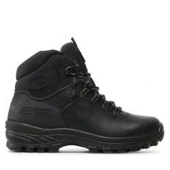 Trekkingi Grisport. Czarne buty trekkingowe męskie Grisport, bez wzorów, sportowe, bez obcasa, bez zapięcia. Za 269.99 zł.