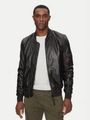 Alpha Industries Kurtka skórzana Ma-1 156141 Czarny Regular Fit. Czarne kurtki męskie Alpha Industries, l, bez wzorów, ze skóry, bez ramiączek, bez kaptura. Za 1,009.00 zł.