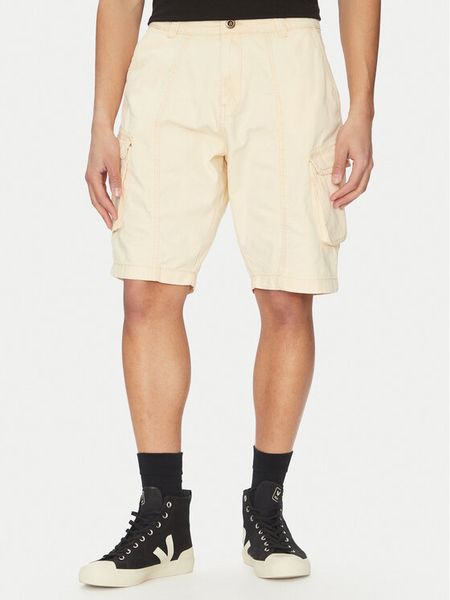 Alpha Industries Szorty jeansowe Canvas Acid 156259 Biały Regular Fit. Białe szorty męskie Alpha Industries, bez wzorów, z bawełny. Za 199.99 zł.