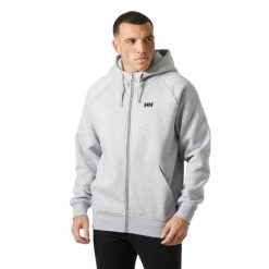 Bluza z kapturem z pełnym zamkiem błyskawicznym Helly Hansen Elevate. Szare bluzy z kapturem męskie Helly Hansen, m, bez wzorów, z kapturem. Za 510.50 zł.