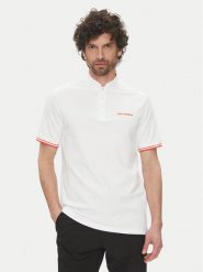 KARL LAGERFELD Polo 745022 552232 Biały Regular Fit. Białe koszulki polo męskie KARL LAGERFELD, l, bez wzorów, z bawełny, bez kołnierzyka, bez ramiączek. Za 319.99 zł.