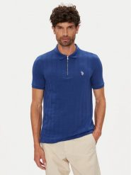 U.S. Polo Assn. Polo MUP3992 Niebieski Regular Fit. Niebieskie koszulki polo męskie U.S. Polo Assn., m, bez wzorów, z bawełny, bez kołnierzyka, bez ramiączek. Za 269.99 zł.