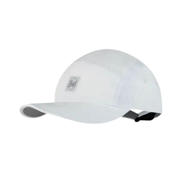 Czapka z daszkiem BUFF 5 PANEL GO CAP SOLID. Białe czapki męskie Buff, bez wzorów, sportowe. W wyprzedaży za 133.75 zł.
