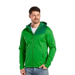 Kurtka Erima Softshell Performance. Zielone kurtki męskie Erima, xl, bez wzorów, z materiału, sportowe, bez ramiączek, bez kaptura. W wyprzedaży za 201.00 zł.