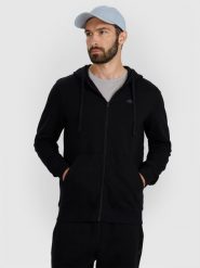 4F Bluza dresowa rozpinana z kapturem męska - czarna 3XL. Czarne bluzy rozpinane męskie 4f, m, bez wzorów, z bawełny, sportowe, bez ramiączek, z kapturem. Za 169.99 zł.