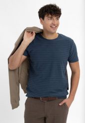 T-shirt w paski TM-ULF. T-shirty męskie Volcano, l, bez wzorów, z bawełny, bez kołnierzyka, bez ramiączek. Za 69.99 zł.