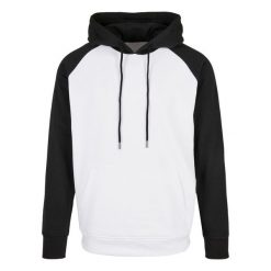 Męska Kontrastowa Bluza Z Kapturem. Brązowe bluzy nierozpinane męskie BUILD YOUR BRAND, m, bez wzorów, bez ramiączek, z kapturem. Za 153.99 zł.