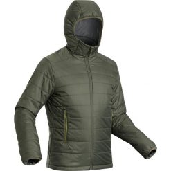 Kurtka trekkigowa męska zimowa Forclaz MT100 - 5°C. Czarne kurtki męskie FORCLAZ, na zimę, l, bez wzorów, z materiału, sportowe, bez ramiączek, bez kaptura. Za 179.99 zł.