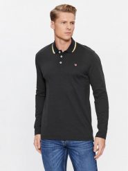 Jack & Jones Polo 12174038 Czarny Regular Fit. Czarne koszulki polo męskie Jack & Jones, m, bez wzorów, z bawełny, bez kołnierzyka, bez ramiączek. Za 129.99 zł.