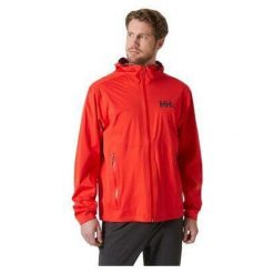 Kurtka przeciwdeszczowa męska Helly Hansen Momentum 3L Stretch Jacket. Czerwone kurtki męskie Helly Hansen, l, bez wzorów, sportowe, bez ramiączek, bez kaptura. Za 770.99 zł.